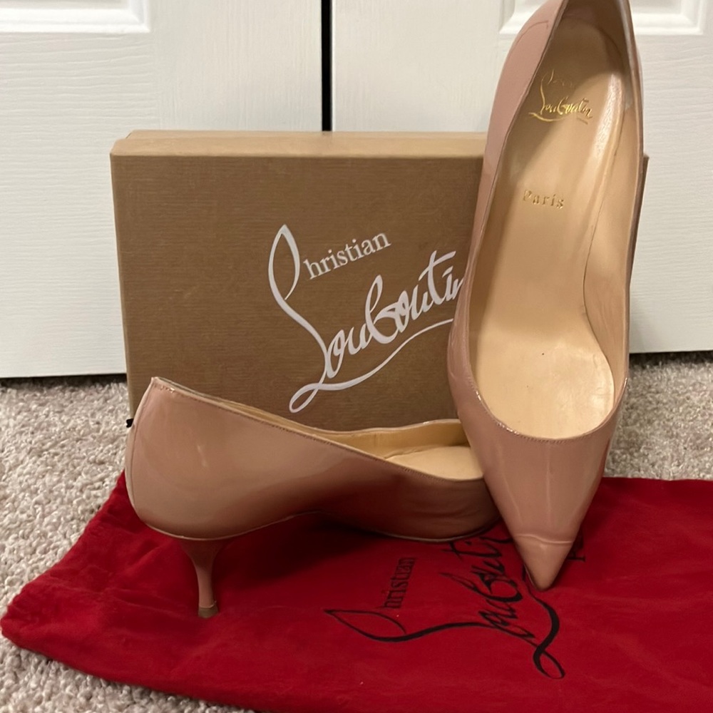 Christian Louboutin Kate 55MM nude patent